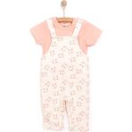 Hellobaby Kız Salopet-Tshirt Kız Bebek - 3 Ay - Mercan