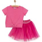 Hellobaby Little Blooms Kız Bluz-Etek Kız Bebek - Pembe - 9 Ay