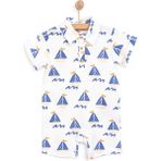 HelloBaby Little Sailor Erkek Şort Salopet Erkek Bebek - 1 Yaş - Ekru