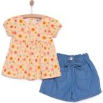 Hellobaby Sweet Peach Bluz-Şort - 9 - 12 Ay - Turuncu