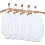 HelloBaby Unisex 5li Beyaz Body Bisiklet Yaka İp Askılı Beyaz - Yenidoğan