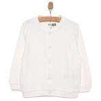 HelloBaby Unisex Basic Hırka Bisiklet Yaka Uzun Kol - Ekru
