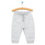 HelloBaby Unisex Bebek Eşofman Alt Şardonlu İki İplik Ribanalı Gri Melanj -