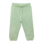 HelloBaby Unisex Bebek Eşofman Alt Şardonlu İki İplik Ribanalı Gri Melanj - Yeşil