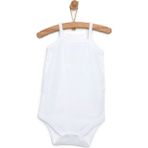 HelloBaby Unisex Beyaz Body Çıtçıtlı Bisiklet Yaka İp Askılı Beyaz - Yenidoğan