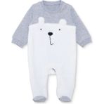 Hellobaby Unisex Yenidoğan Patikli Tulum Iki Iplik Bisiklet Yaka Uzun Kol Patikli Paça - Gri Melanj - 1 - 3 Ay