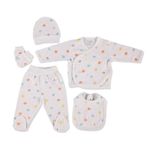HelloBaby Yenidoğan Bebek Jungle 5'li Askı Seti Unisex Ekru Hastane Çıkışı Seti