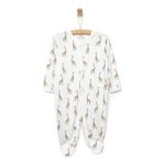 HelloBaby Yenidoğan Çıtçıtlı Patikli Unisex Ekru Tulum