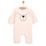 HelloBaby Yenidoğan Figürlü Patiksiz Unisex Bej Tulum