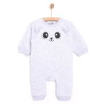 HelloBaby Yenidoğan Kız Figürlü Patiksiz Tulum Bebek - Kar Melanj