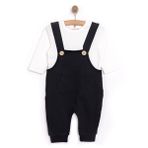 HelloBaby Yenidoğan Unisex Salopet-Sweatshirt - Siyah