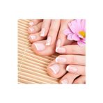 HelloBeautiful 24 Adet Ayak Takma Tırnak French Fransız Model + Yapıştırıcı + Sticker yada Tırnak Dövmesi Set