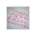 HelloBeautiful Manikür Pedikür 24 Adet Ayak Takma Tırnak Renk Açık Pembe + Yapıştırıcı