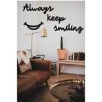 Hellove Always Keep Smiling Duvar Yazısı Dekoratif Tablo Ahşap Tablo