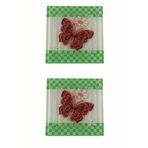Hellove Cam Banyo Gider Kapak Süsü 2 Adet Cam Gider Kapağı 10X10 cm Kelebek