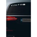 Hellove Fiat Linea Sticker Telefon Şarj Wifi Batarya Şebeke Cam Oto Sticker 40X4CM Beyaz Uyumlu