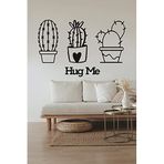 Hellove Kaktüs Duvar Dekoru + Hug Me 3 lü Kaktüs Duvar Süsü Kaktüs Tablosu