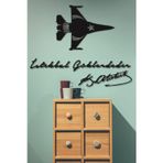Hellove Solo Türk F16 Uçak Tablo + İstikbal Göklerdedir + Atatürk İmza Dekoratif Obje