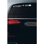 Hellove Tofaş Doğan Sticker Telefon Şarj Wifi Batarya Şebeke Cam Oto Sticker 40X4CM Beyaz Uyumlu