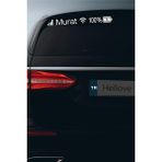 Hellove Tofaş Murat Sticker Telefon Şarj Wifi Batarya Şebeke Cam Oto Sticker 40X4CM Beyaz Uyumlu