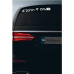 Hellove Tofaş Şahin Sticker Telefon Şarj Wifi Batarya Şebeke Cam Oto Sticker 40X4CM Beyaz Uyumlu