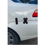 Hellove Yara Bandı Oto Araba Sticker İkili Set Düz ve Çapraz Delikli Yarabandı 13 cm Boyunda Siyah