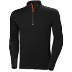 Helly Hansen Erkek LIFA Merino Yarım Fermuarlı Tişört 75107, Siyah, L
