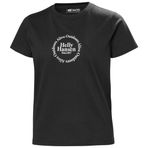 Helly Hansen W CORE GRAPHIC T-SHIRT 2.0 Kadın Polo Tişört, BLACK, L