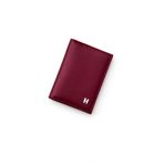 HELMBROOK London Erkekler için Hakiki Deri Kredi Kartı Tutucu Cüzdan | Tam Tahıl İnek Derisi El İşi Deri | Minimalist İnce Tasarım RFID Ön Cep Cüzdan, Bordo, Minimalist