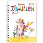 Helme Heine: Familienplaner-Buch A6 2026: Familienkalender mit 4 Spalten. Liebevoll illustrierter Buch-Kalender mit Einstecktasche und Schulferien. ... mit 160 Seiten. (Helme Heine Kalender Heye)