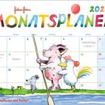 Helme Heine: Monatsplaner 2025: Liebevoll illustrierter Wandkalender von Helme Heine mit den drei Freunden. Termin-Kalender 2025 zum Eintragen. 44 x 34 cm. Querformat.