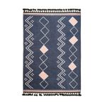 Helmond Geometrik Antrasit Pamuk Dikdörtgen Pamuk Makinada Yıkanabilir Kaymaz Taban Dijital Makine Baskı Salon Halı-I-Pia-Geometric-2304-80x350
