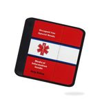 Help Belts Genel Tıbbi Uyarı Yardım Kemeri 15,24 cm Çocuk Boyu Tıbbi Uyarı Emniyet Kemeri Kılıfı, İç Cepli, Tıbbi Form ve Çevrimiçi Doldurulabilir Formlar (Kırmızı/Beyaz)