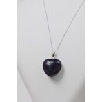 Helsinki Accessories Büyük Kalp Ametist Doğal Taş Kolye Helsinki HLSK-KLY127