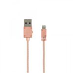 Helt HT-DC04 100 cm Rose Gold Metal Örgü Lightning Şarj ve Data Kablosu