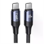Helt HT-DC15 100W PD Siyah 120 cm Type-C to Type-C İp Örgü Şarj ve Data Kablosu