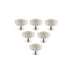 HELVACIOĞLU AKSESUAR 6 'li Diamond Desenli Ayaklı Şekerlik, Lokumluk , Çerezlik , Çikolata Sunum 9 Cm Gümüş
