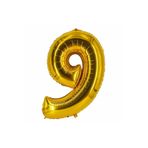 helyum pasta Folyo Balon 9 Rakamı Gold 16 Inç (40 Cm)