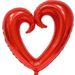 Helyuma Uyumlu Kalp Sekilli Buyuk Boy Sevgililer Gunu Metalik Kalpli Folyo Balon Kırmızı Kalp Balon