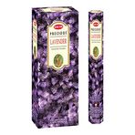 HEM-HEM Lavanta tütsü çubukları | 6 Altıgen Tüpler Paketi | Hindistan'da El Yapımı | Çiçek Parfüm | 301g