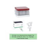 HEMA TUBE 100 Adet 10 Ml Vakumlu Kırmızı Kapaklı Tüp Ve 0.8*38 Mm (21g) Yeşil Iğne + 5 Adet Holder