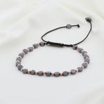 Hematit Taşlı Altıgen Rose Gold Kaplama Gümüş Makrome Erkek Bilekliği