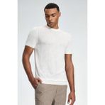 Hemington Ajur Örgü Detaylı Bisiklet Yaka Beyaz Triko T-Shirt - Off White