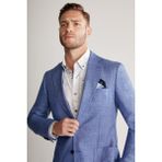 Hemington Keten Yün Karışım Koyu Mavi Yazlık Blazer Ceket - 48