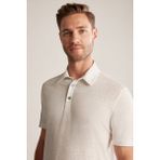 Hemington Saf Keten Beyaz Polo Yaka T-Shirt - XL - Off White