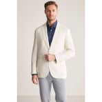 Hemington Saf Keten Kırık Beyaz Yazlık Blazer Ceket - 48