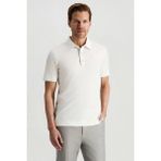 Hemington Supima Pamuk Polo Yaka Tencel Beyaz T-Shirt - Off White - 2XL
