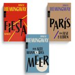 Hemingway Klassiker Bundle – Der alte Mann und das Meer – Fiesta – Paris, ein Fest fürs Leben – In neuer Übersetzung – Bücherset mit exklusivem Lesezeichen – Amerikanische Literatur Roman Sammlung