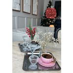 hemlife 2 Adet Paslanmaz Çelik Lüks Kare Gümüş Renkli Servis Tepsisi Ve Tabağı - 21x21cm Sunum Tepsi
