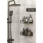 hemlife 2'li Banyo Düzenleyici Set Şampuanlık Sabunluk Rafı Yapışkanlı Duşakabin Düzenleyici Organizer